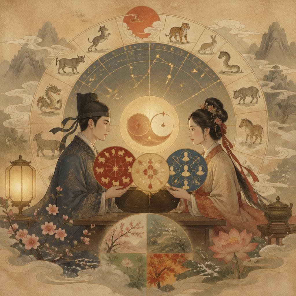 연인 궁합 보는 법 — 띠 궁합·혈액형 궁합·사주 궁합의 특징 비교
