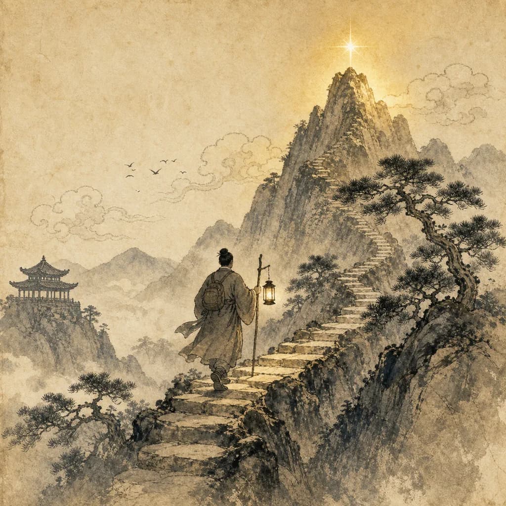 산에 오르는 꿈·정상에 닿는 꿈·산에서 길 잃는 꿈 해몽 — 목표와 과정의 심리